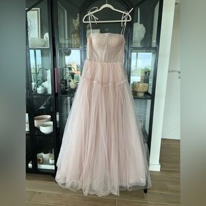 Milla Gown - Misty Rose Tie- Straps tulle prom dress SIZE M